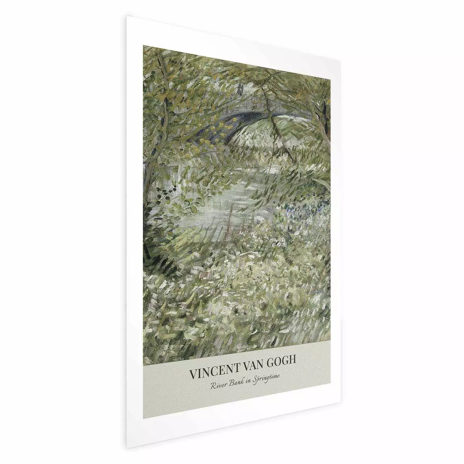Poster Van Gogh Reproduction - The Riverside in Spring in Shades of Green