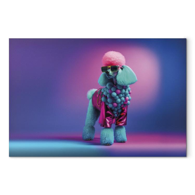 Canvas AI Dog Poodle - Fluffy Animal in a Fashionable Colorful Outfit - Horizontal
