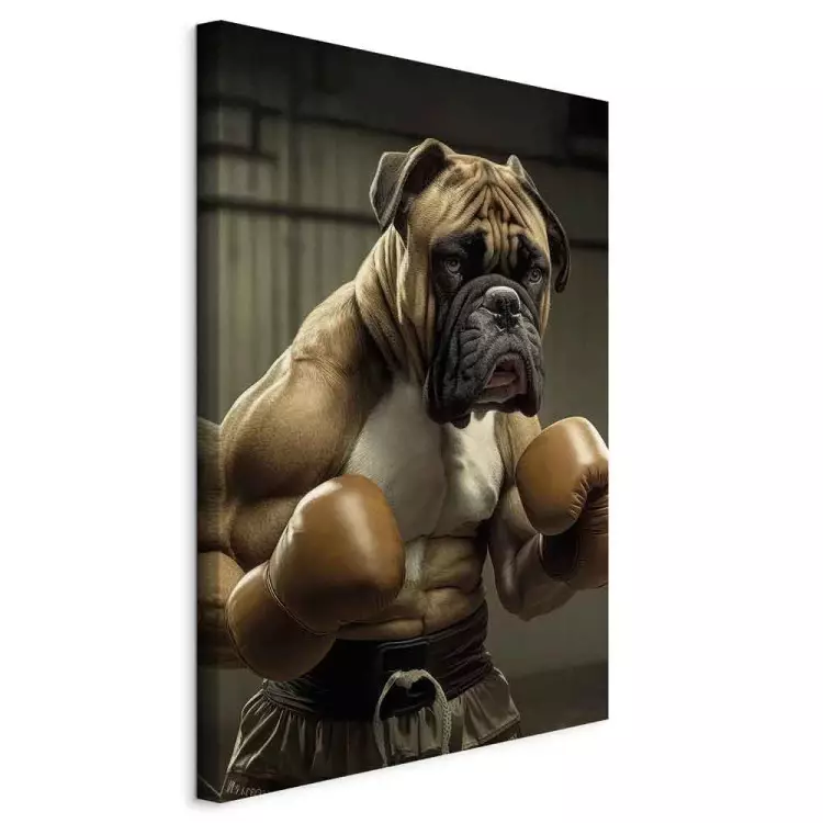 AI Boxer Dog - Fantasy Portrait of a Strong Animal in the Ring - Vertical