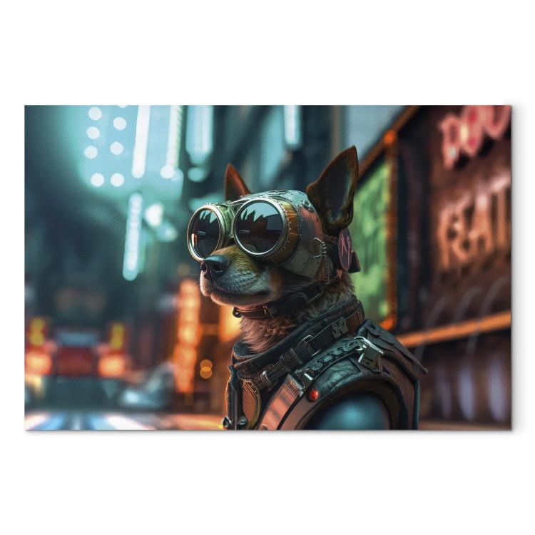 Canvas AI Dog Chihuahua - Cyberpunk Style Animal Fantasy Portrait - Horizontal