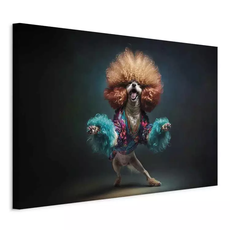 AI Dog Doodle - Disco Dancing Animal With Afro - Horizontal