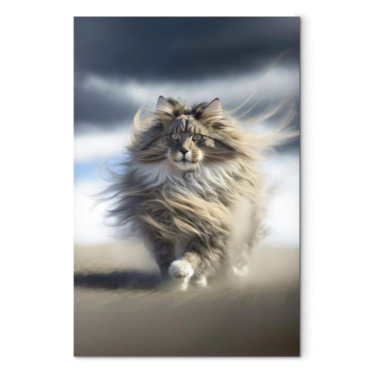 Canvas AI Maine Coon Cat - Strutting Animal With Flowing Hair - Vertical