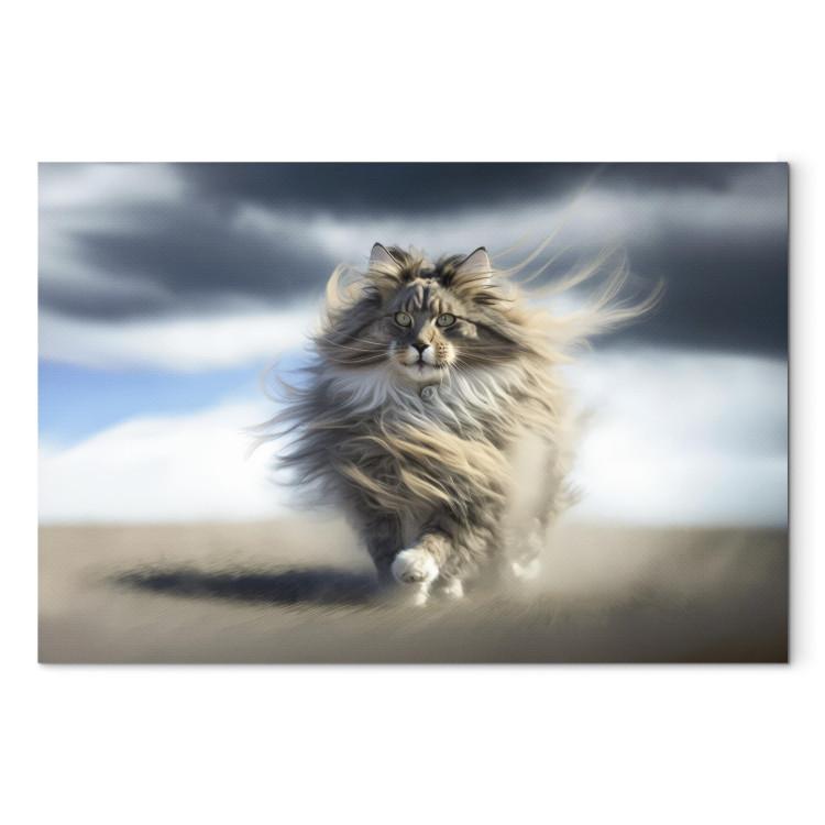 Canvas AI Maine Coon Cat - Strutting Animal With Flowing Hair - Horizontal