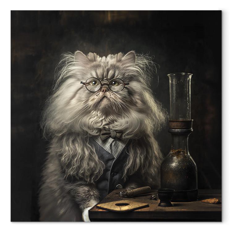 Canvas AI Persian Cat - Portrait of a Fantasy Animal in the Guise of a Professor - Square
