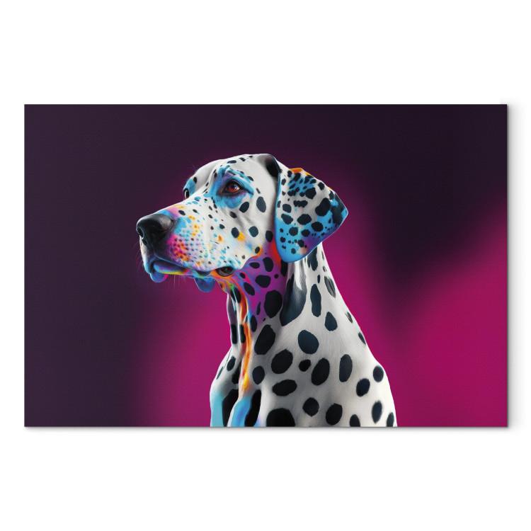 Canvas AI Dalmatian Dog - Spotted Animal in a Pink Room - Horizontal