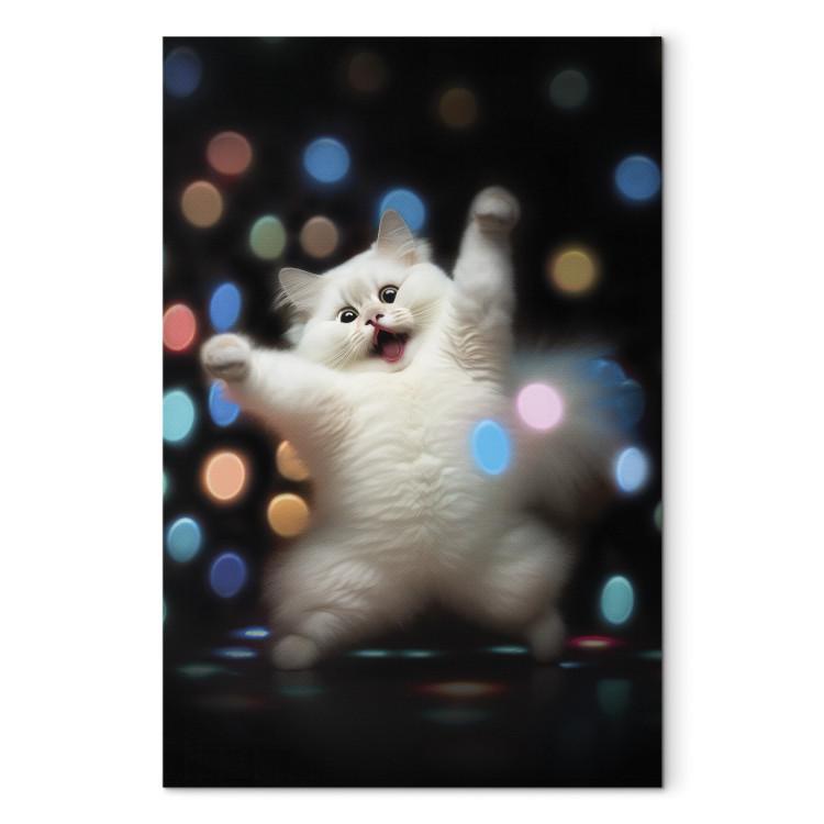 Canvas AI Persian Cat - Dancing Animal in Disco Dots - Vertical