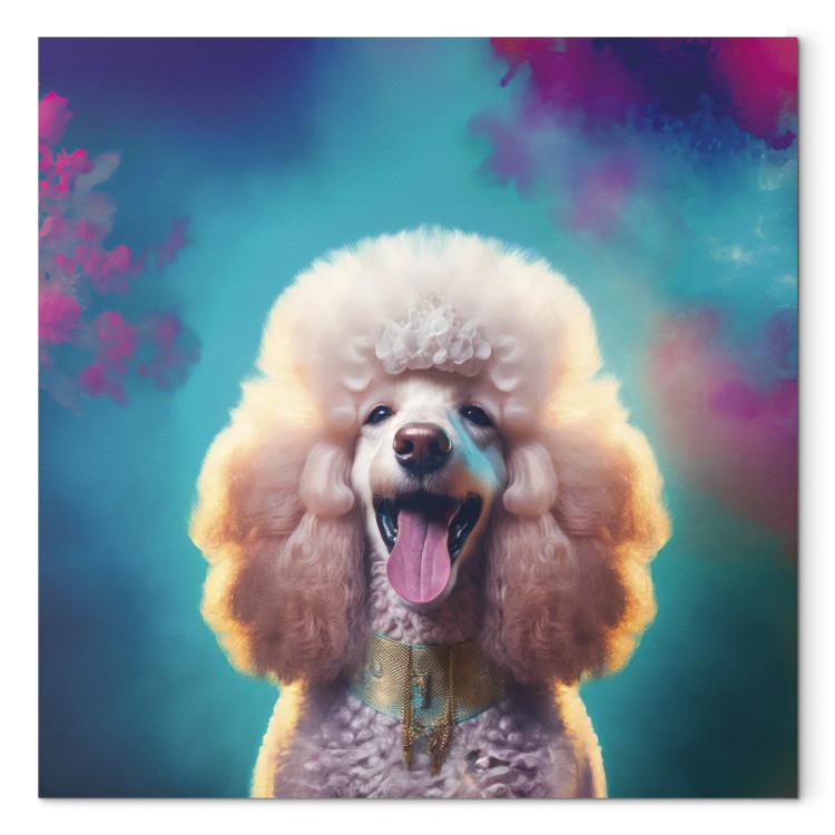 Canvas AI Fredy the Poodle Dog - Joyful Animal in a Candy Frame - Square