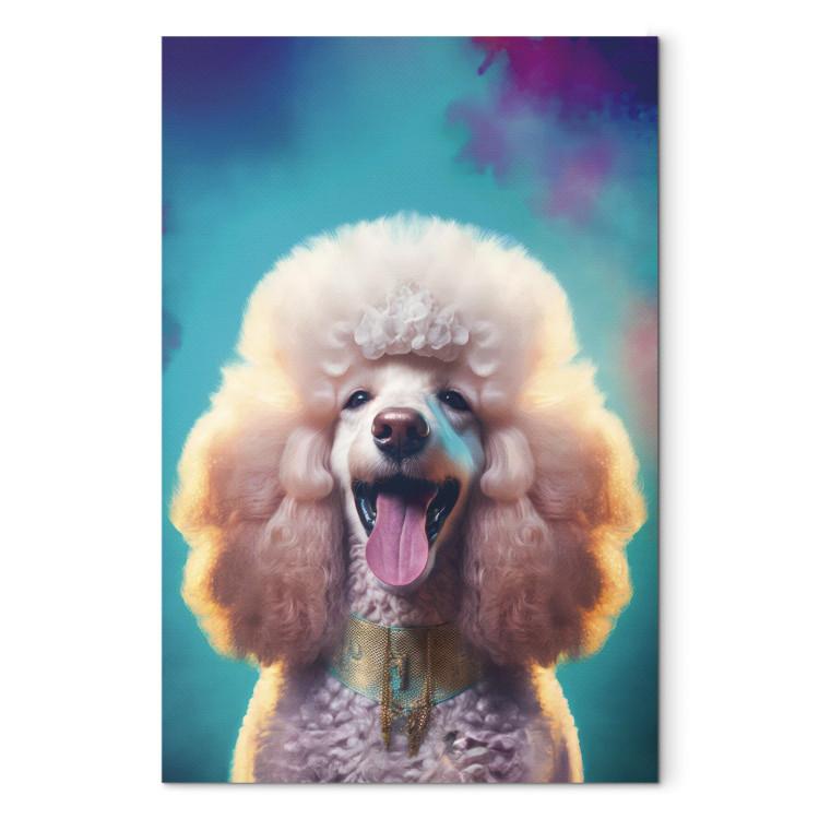 Canvas AI Fredy the Poodle Dog - Joyful Animal in a Candy Frame - Vertical