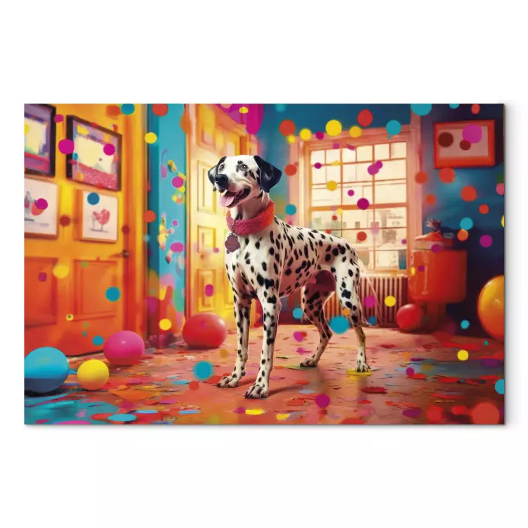 Canvas AI Dalmatian Dog - Spotted Animal in Color Room - Horizontal