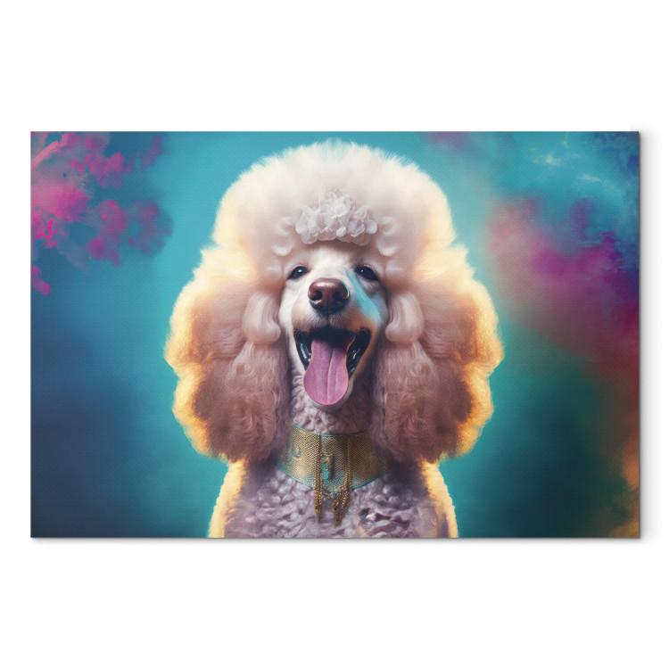 Canvas AI Fredy the Poodle Dog - Joyful Animal in a Candy Frame - Horizontal