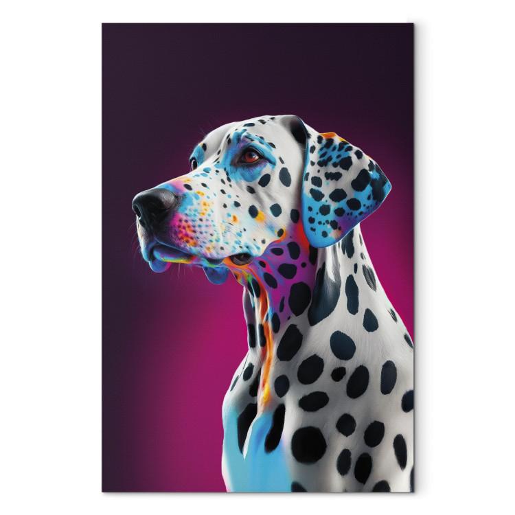 Canvas AI Dalmatian Dog - Spotted Animal in a Pink Room - Vertical