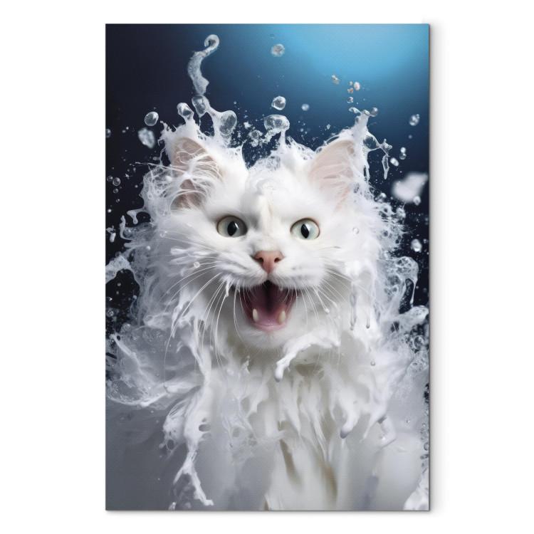 Canvas AI Norwegian Forest Cat - Wet Animal Fantasy Portrait - Vertical