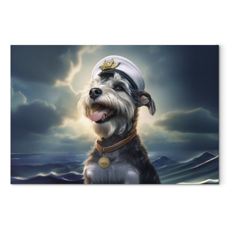 Canvas AI Dog Schnauzer - Portrait of a Fantasy Animal in the Role of a Sailor - Horizontal