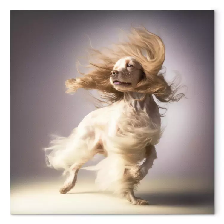 Canvas AI Dog Cocker Spaniel - Long-Haired Animal in the Wind - Square