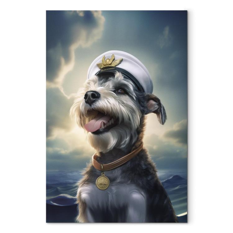 Canvas AI Dog Schnauzer - Portrait of a Fantasy Animal in the Role of a Sailor - Vertical