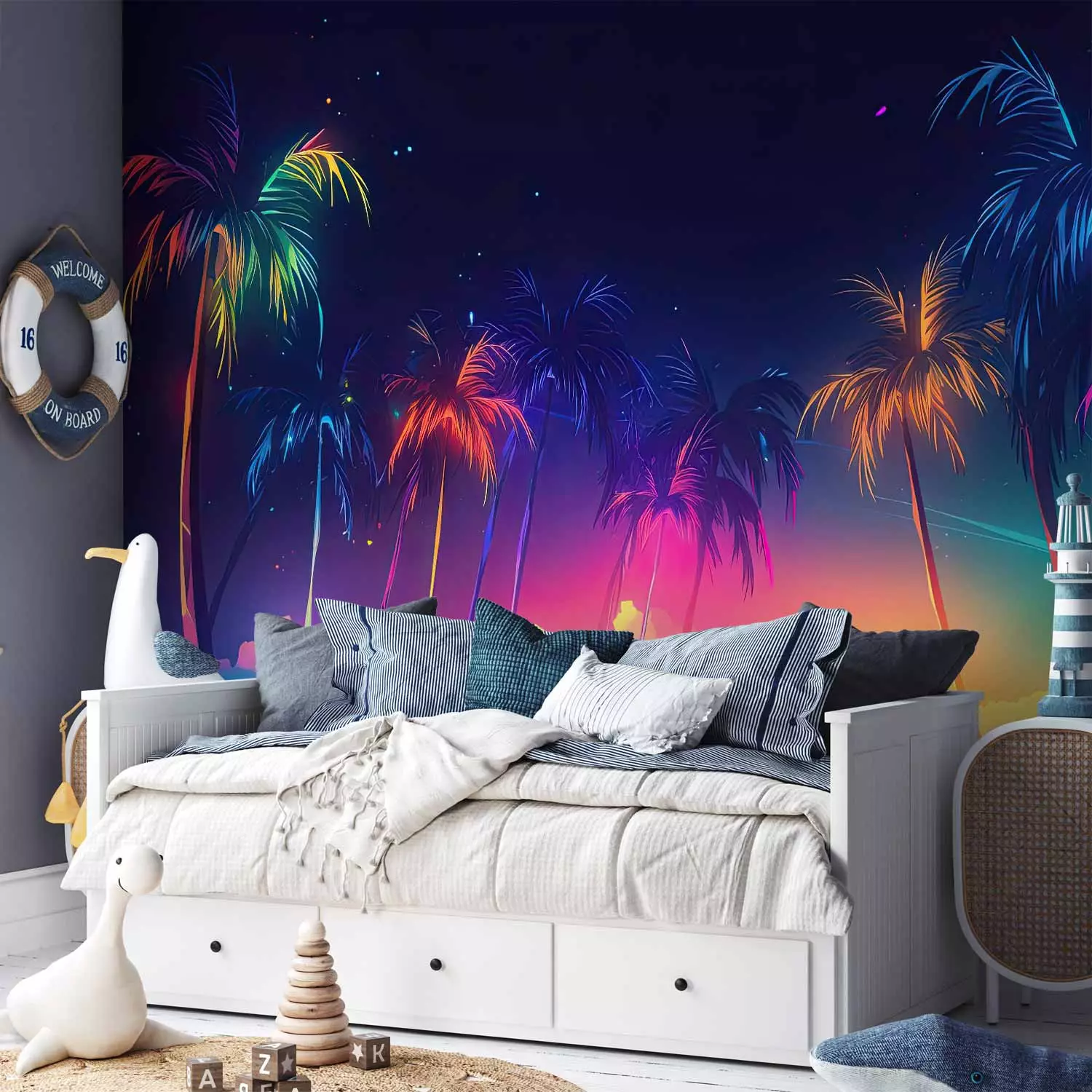 Neon palm tree wall light best sale