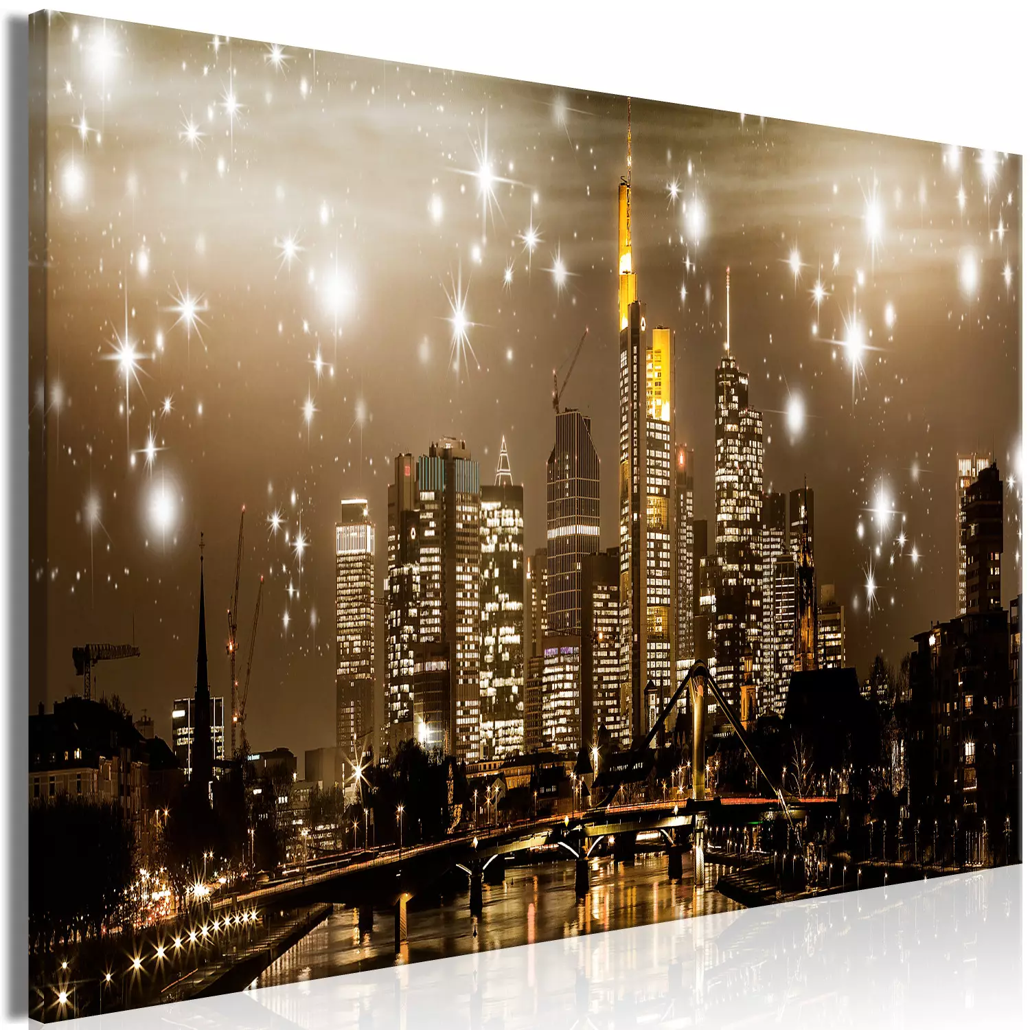 XXL canvas print Lights over the city [Large Format] - bimago