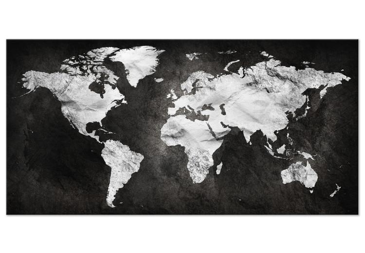 Large canvas print Black and White Map of the World II [Large Format]