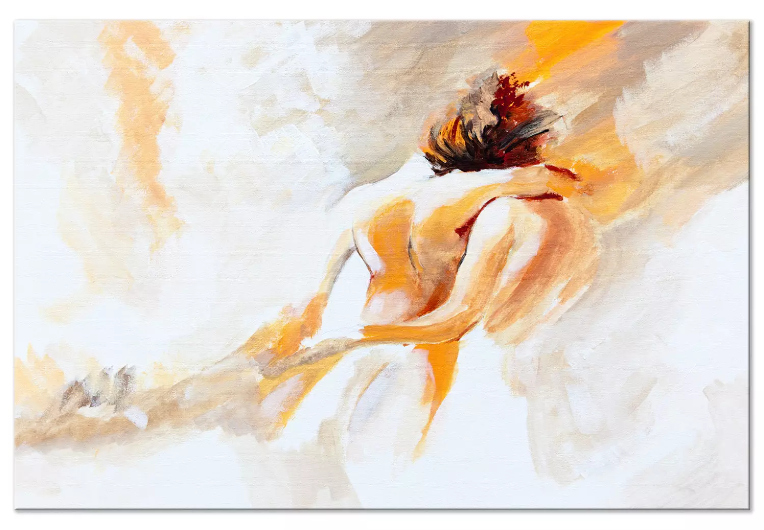 Large canvas print Couple in Love - A Woman and a Man in a Tender Loving Embrace