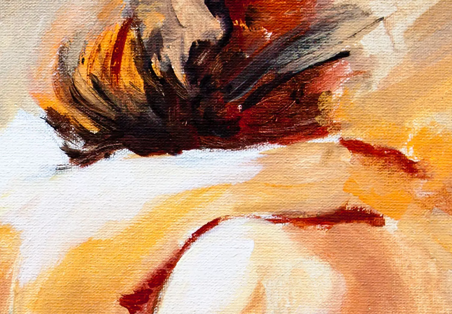 Large canvas print Couple in Love - A Woman and a Man in a Tender Loving Embrace