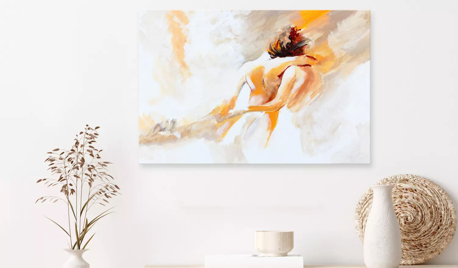 Large canvas print Couple in Love - A Woman and a Man in a Tender Loving Embrace