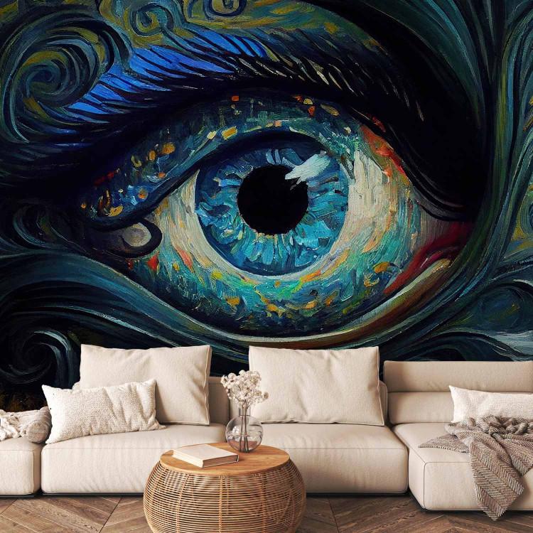 Wall Mural Blue Eye - A Composition Inspired by Van Gogh’s Starry Night
