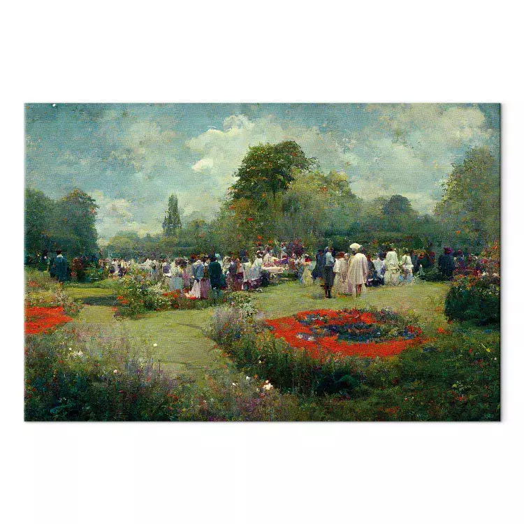 Canvas Meeting in the Garden - An Ai-Generated Landscape in the Style of Monet