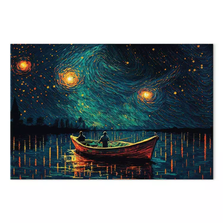 Canvas Starry Night - Impressionistic Landscape With a View of the Sea and Sky