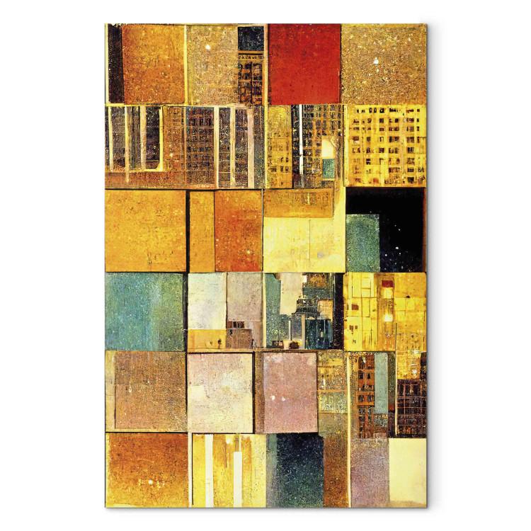 Canvas Abstract Squares - A Geometric Composition in Klimt’s Style