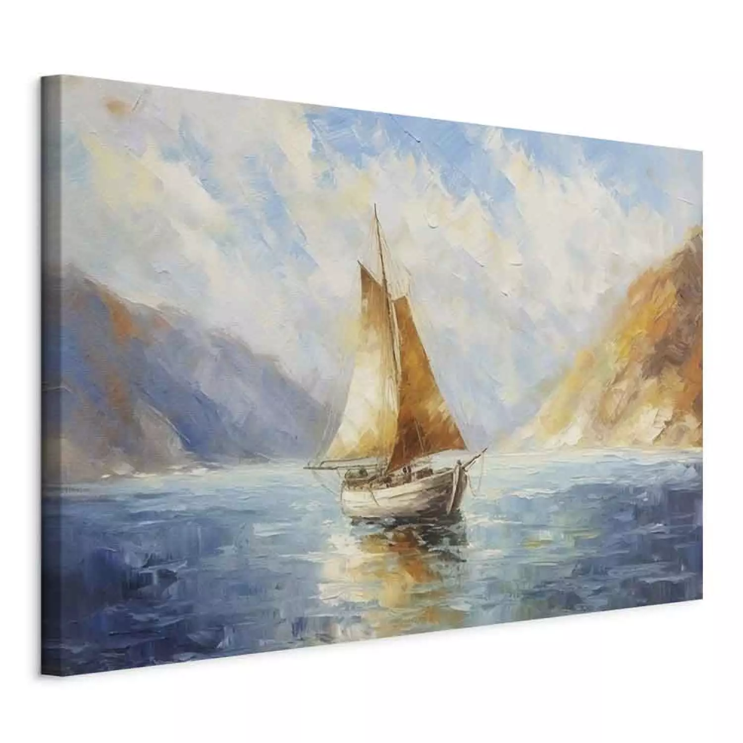 Canvas Art Print A Ship at Sea - A Landscape Inspired by the Works of Claude Monet