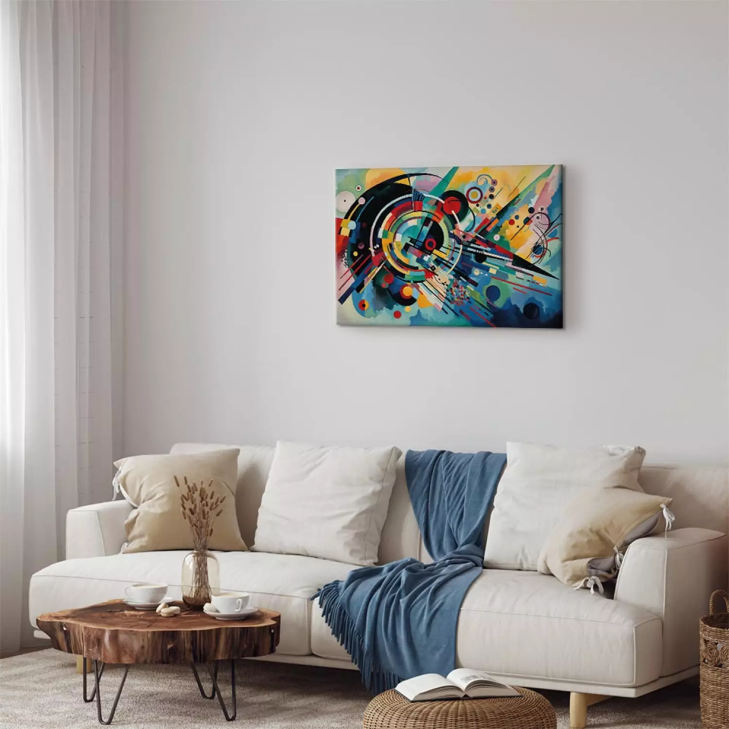 Canvas Art Print Color Detonation - Abstraction Inspired by Kandinsky’s Style