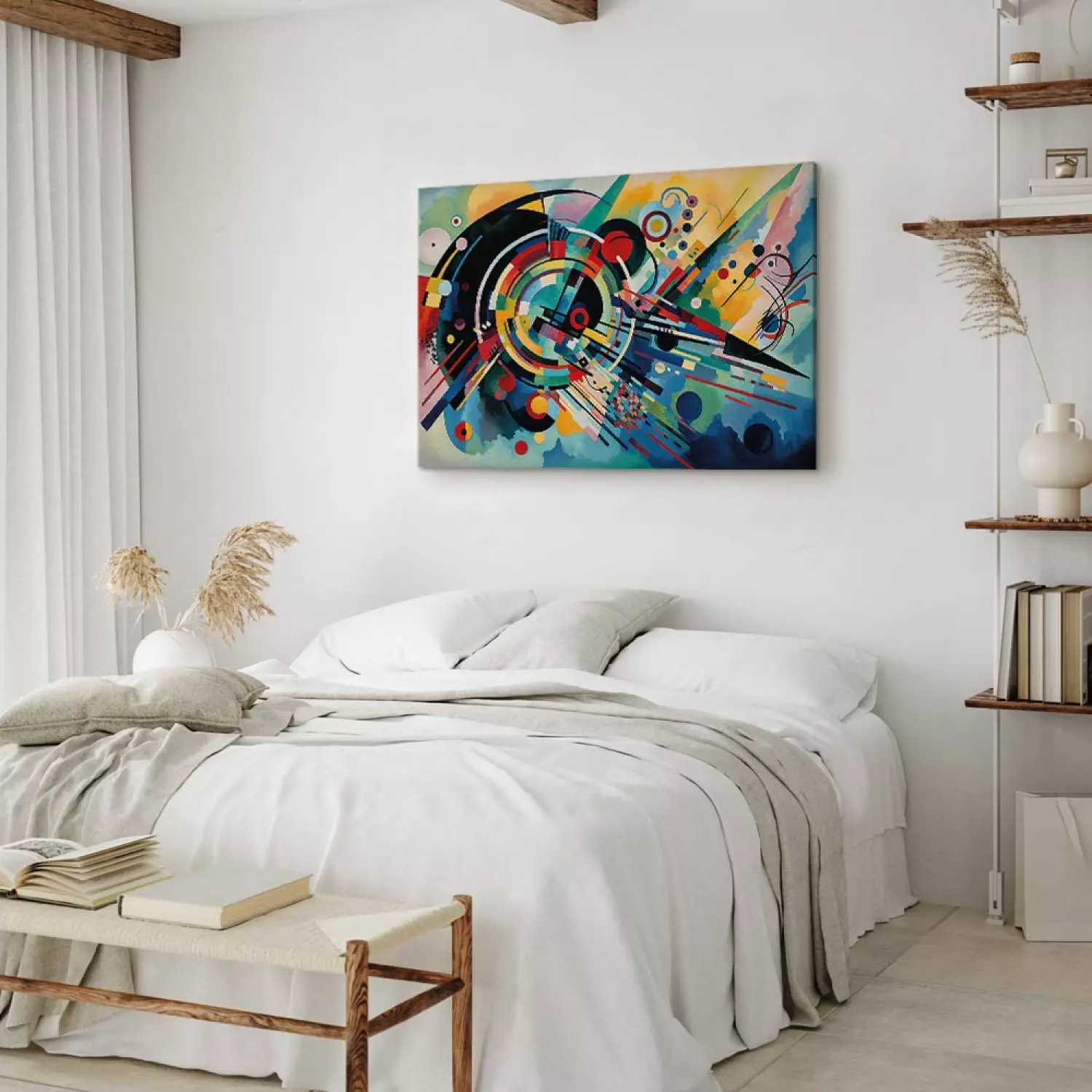 Canvas Art Print Color Detonation - Abstraction Inspired by Kandinsky’s Style
