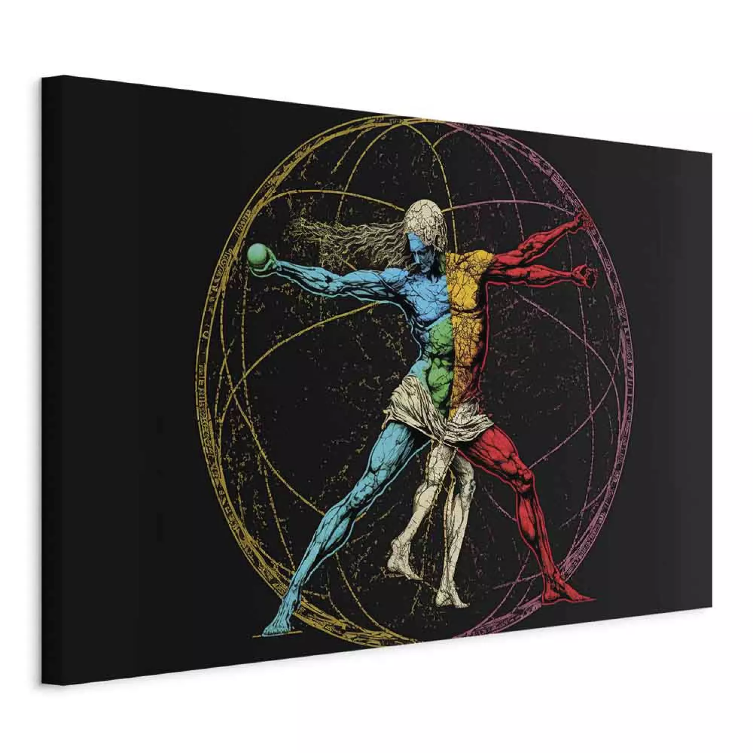 Canvas Art Print The Vitruvian Athlete - A Composition Inspired by Da Vinci’s Work