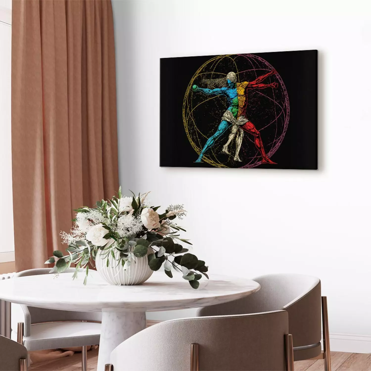 Canvas Art Print The Vitruvian Athlete - A Composition Inspired by Da Vinci’s Work