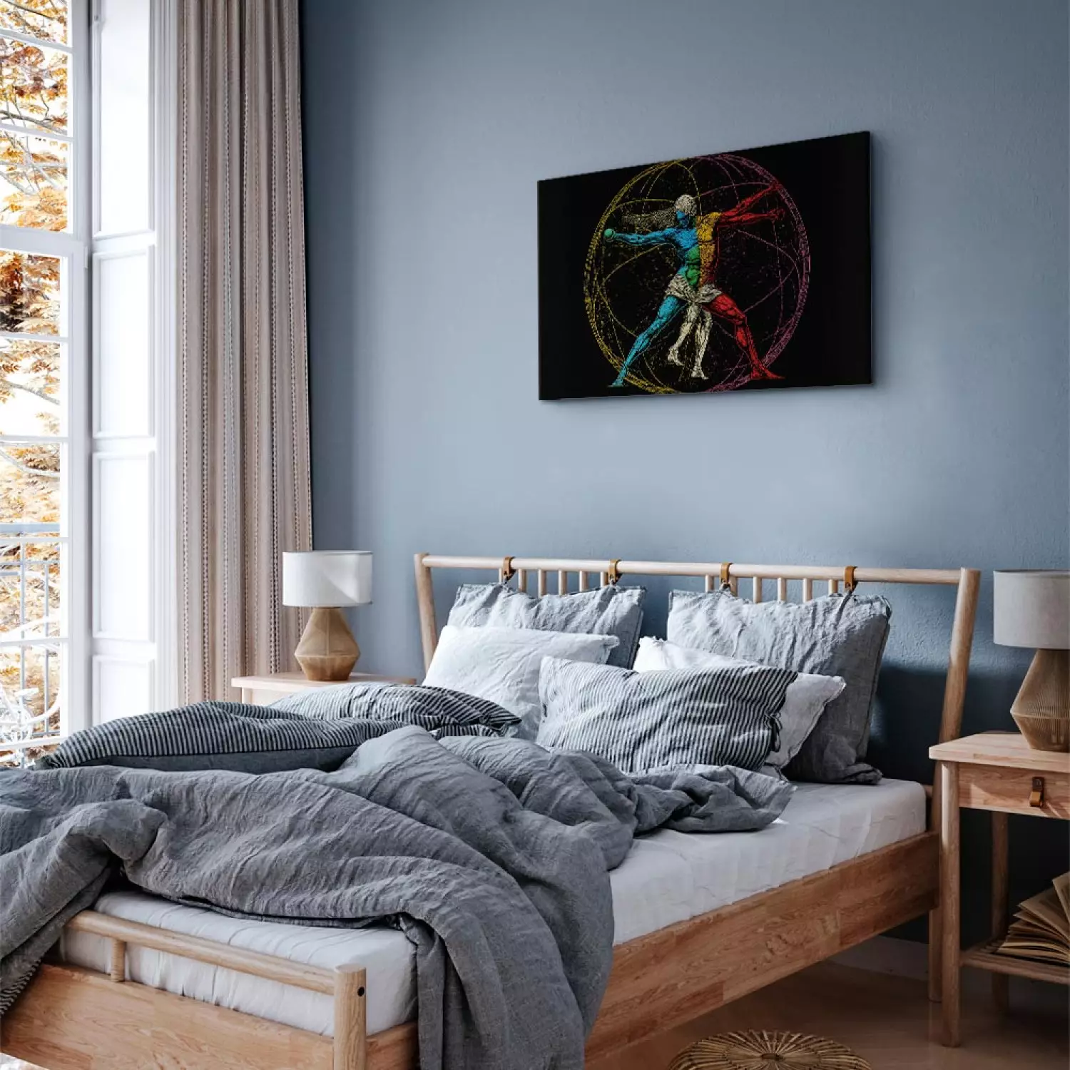 Canvas Art Print The Vitruvian Athlete - A Composition Inspired by Da Vinci’s Work