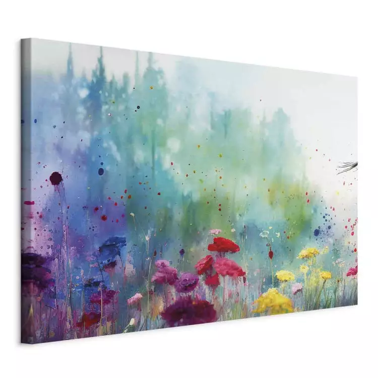 Colorful Flowers - A Painting Composition With a Forest Generated by AI