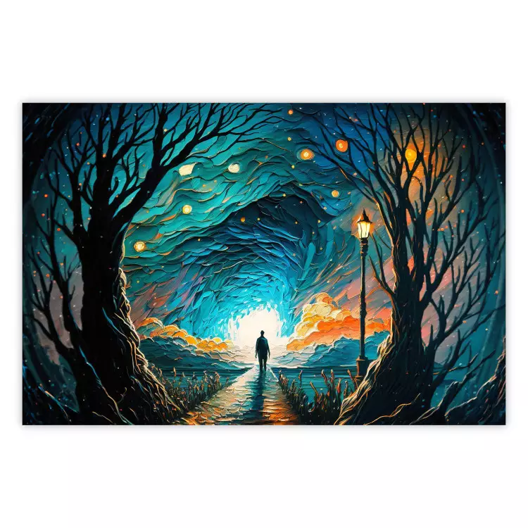 Poster A Walk Among the Stars - A Figure Heading Towards the Horizon