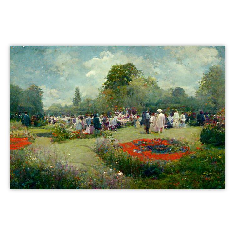 Poster Garden Party - Ai-Generated Landscape in Monet’s Style