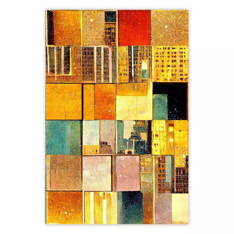 Poster Abstract Tiles - A Geometric Composition in Klimt’s Style