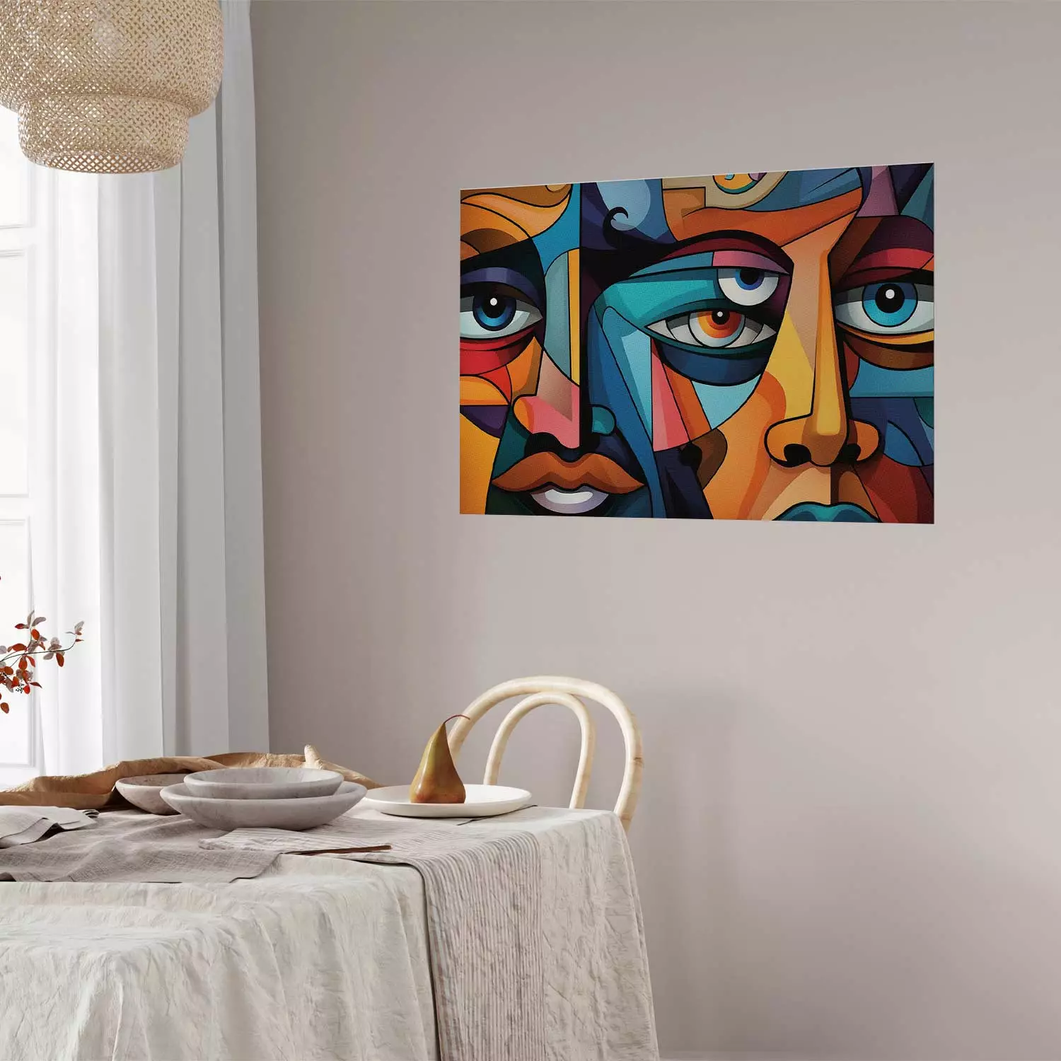 Poster in frames Cubist Faces - A Geometric Composition in