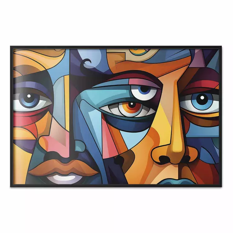 Cubist Faces - A Geometric Composition in the Style of Picasso