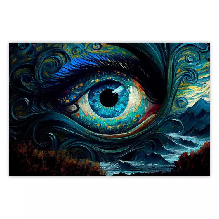 Poster Blue Eye - A Composition Inspired by the Work of Van Gogh