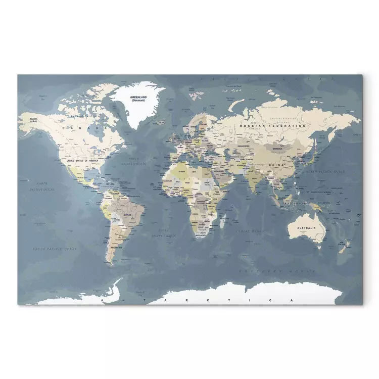 Canvas Retro World Map - Vintage Political Map in Faded Colors