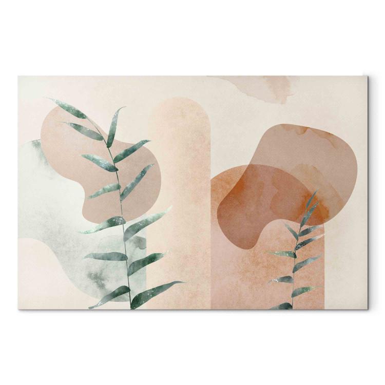 Canvas Plant Composition - Abstract Twigs Against the Background of Delicate Forms