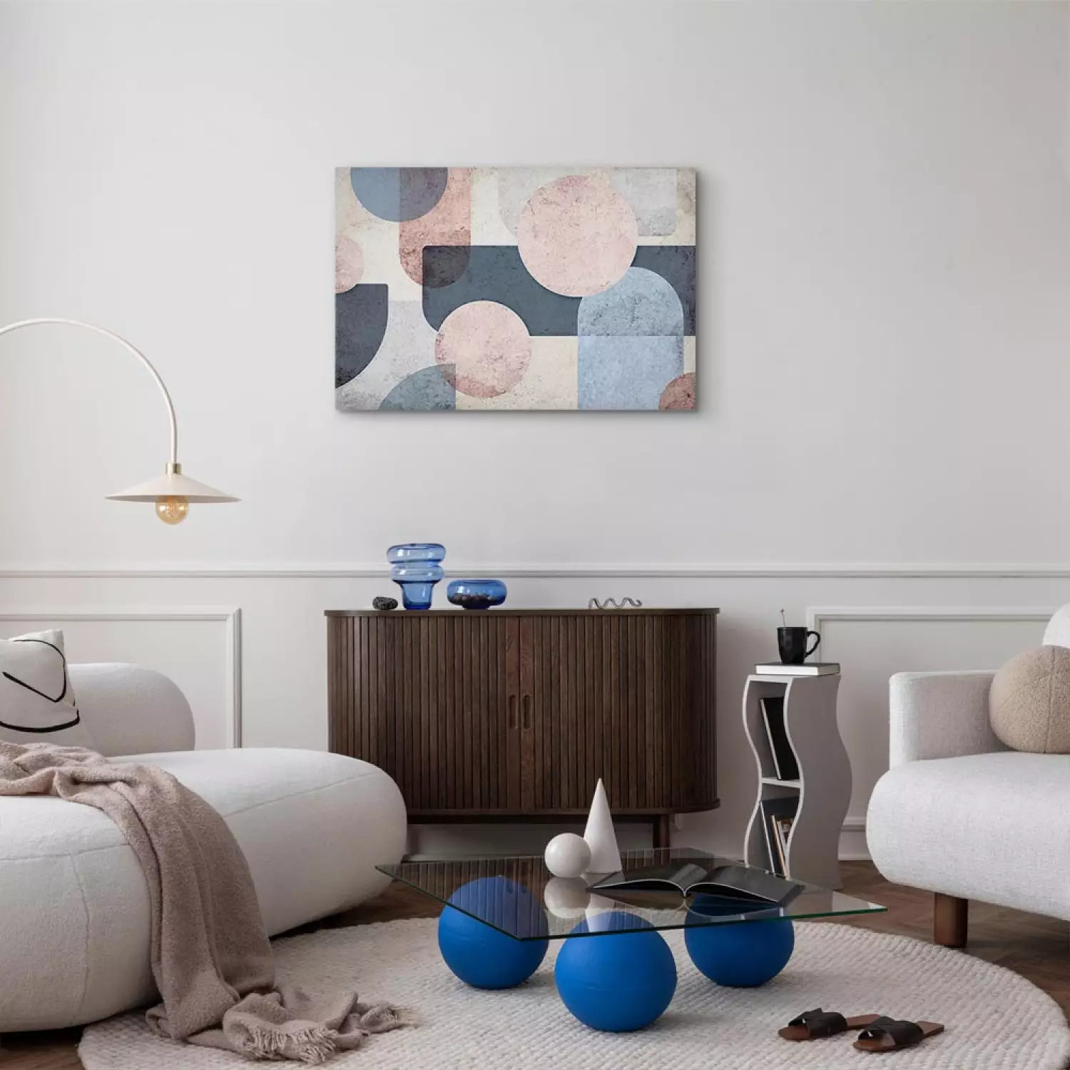 Canvas Print Geometric Disorder - An Abstract Composition of Pastel Shapes