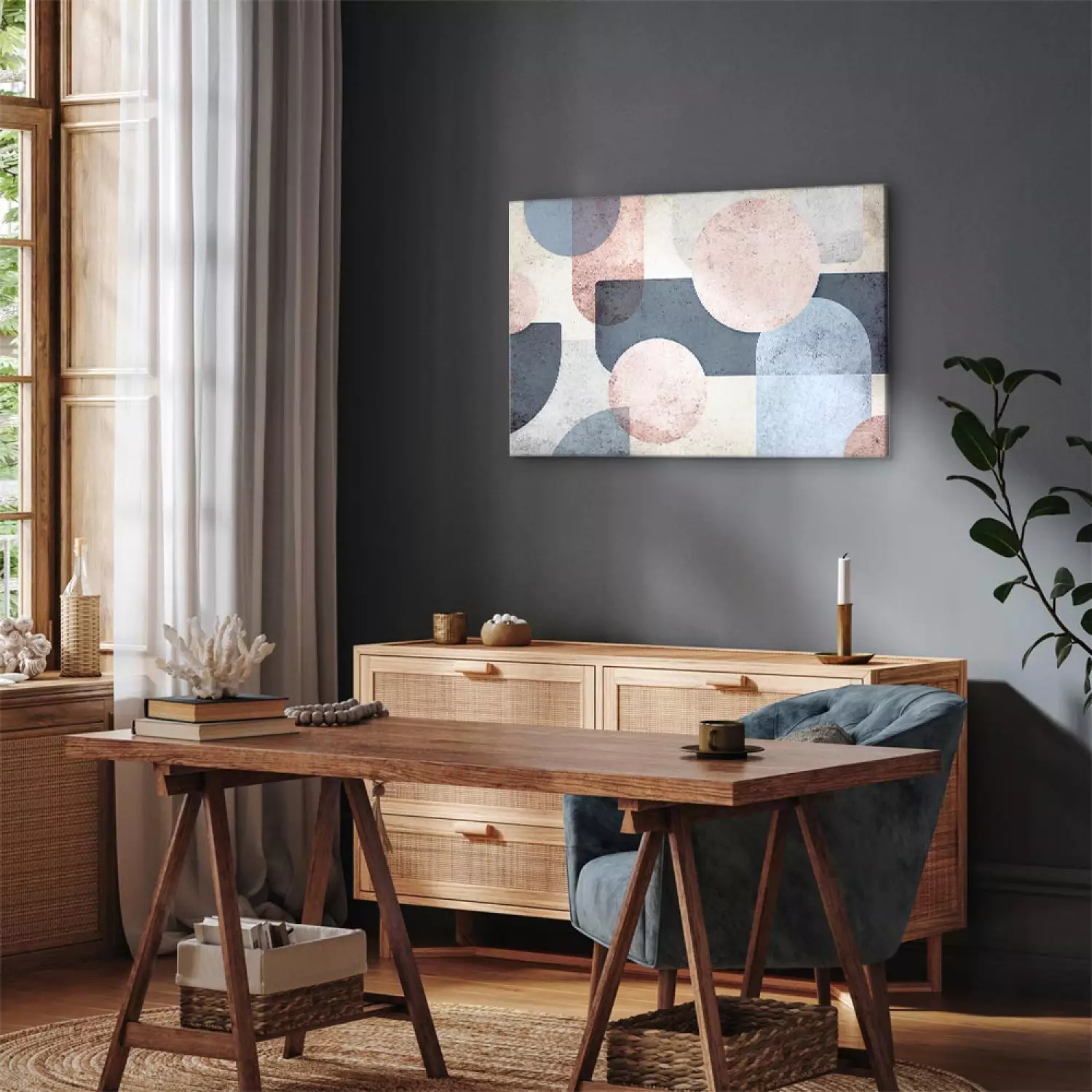 Canvas Print Geometric Disorder - An Abstract Composition of Pastel Shapes