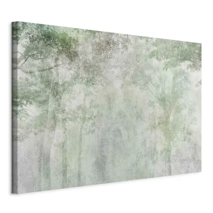 Forest Solace - A Foggy Composition With Trees on a Gray Background