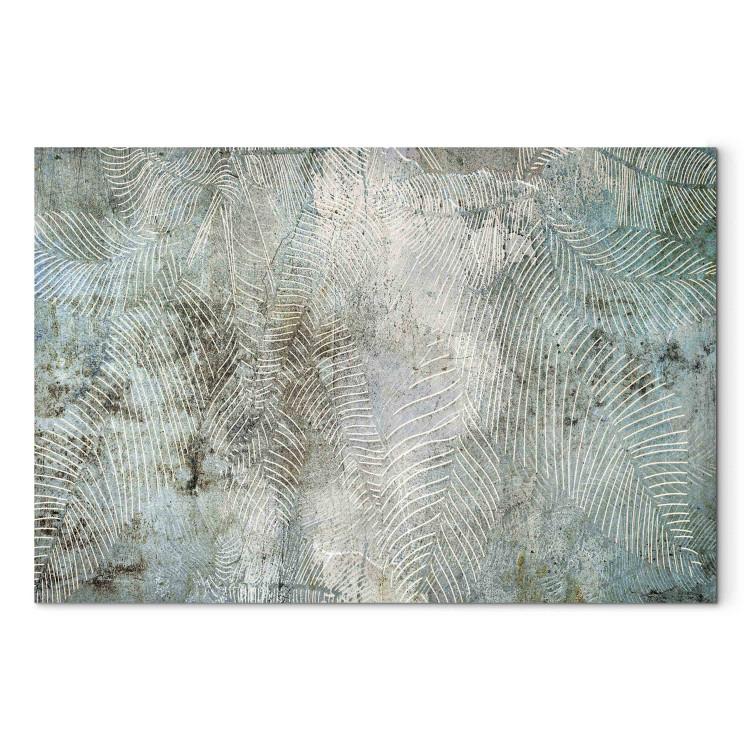 Large canvas print Concrete Background - Linear Composition of Leaves on a Raw Surface [Large Format]