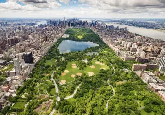 Photo Wallpaper Central Park - A New York City Park Among Big-City Skyscrapers Wallpaper Cropper