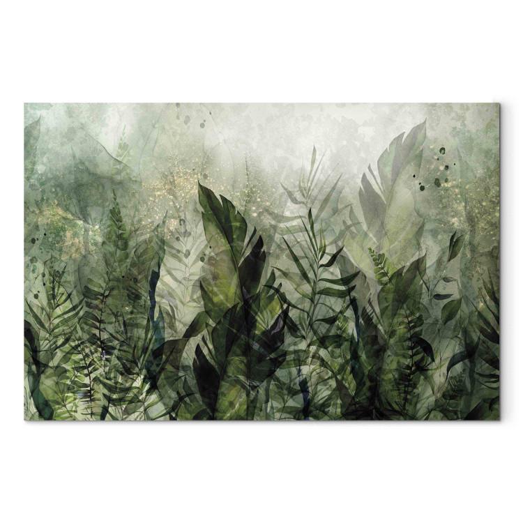 Canvas Jungle - Tropical Plants in Misty Dew in the Greens